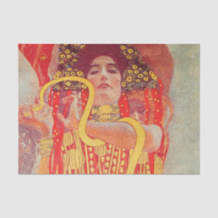 Gustav Klimt Red Woman Gold Schlangen Malerei Seidenpapier