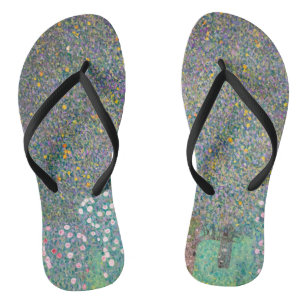 Gustav Klimt - Rosen unter den Bäumen Flip Flops