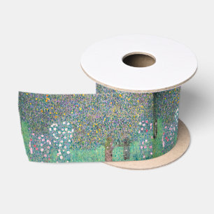 Gustav Klimt - Rosen unter den Bäumen Satinband