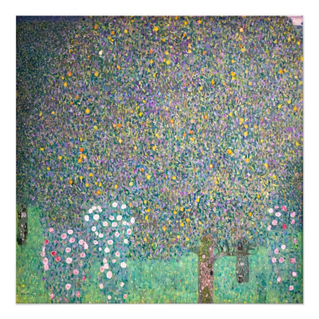 Gustav Klimt - Rosenbüsche unter den Bäumen Fotodruck (Vorne)