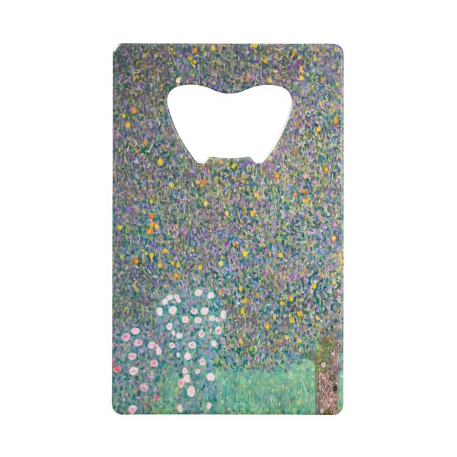 Gustav Klimt - Rosenbüsche unter den Bäumen Geldbeutel Flaschenöffner (Vorderseite)