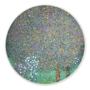 Gustav Klimt - Rosenbüsche unter den Bäumen Keramikknauf