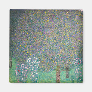 Gustav Klimt - Rosenbüsche unter den Bäumen Magnet