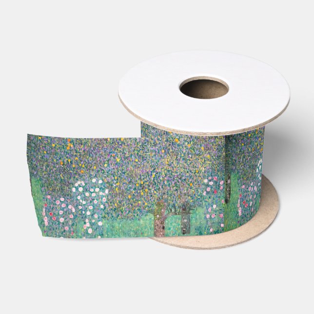 Gustav Klimt - Rosenbüsche unter den Bäumen Satinband (Spule)