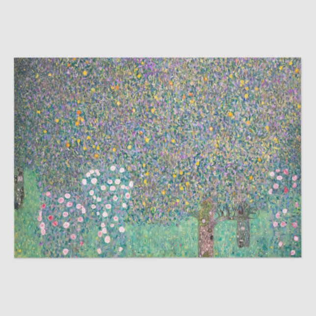 Gustav Klimt - Rosenbüsche unter den Bäumen Seidenpapier (Vorderseite)