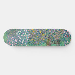 Gustav Klimt - Rosenbüsche unter den Bäumen Skateboard