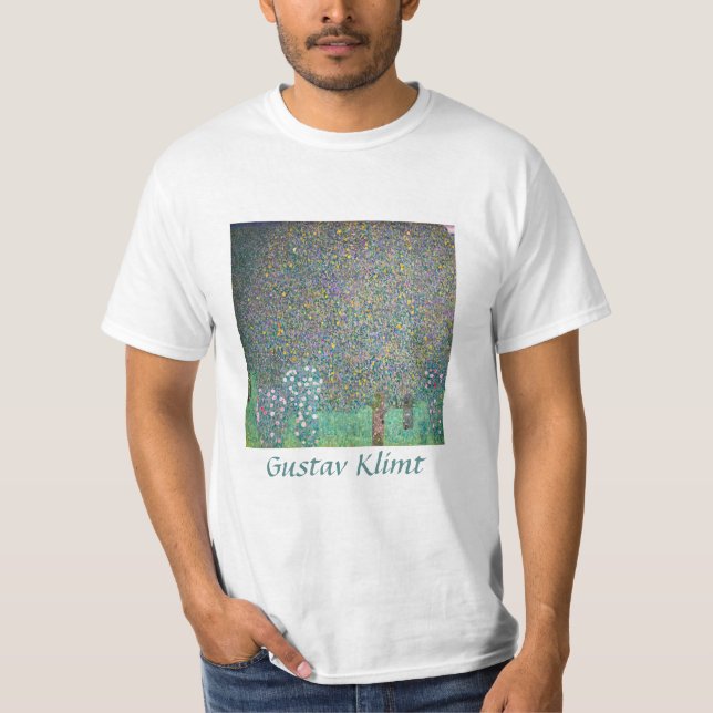 Gustav Klimt - Rosenbüsche unter den Bäumen T-Shirt (Vorderseite)