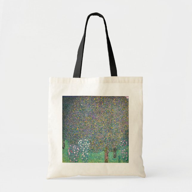 Gustav Klimt - Rosenbüsche unter den Bäumen Tragetasche (Vorne)
