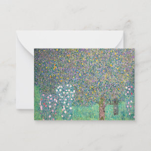 Gustav Klimt - Rosensträucher unter den Bäumen Mitteilungskarte