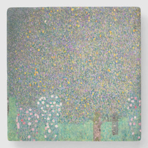 Gustav Klimt - Rosensträucher unter den Bäumen Steinuntersetzer