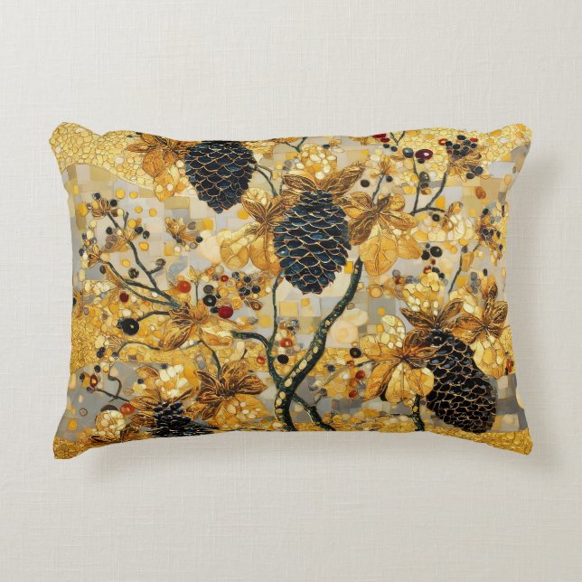gustav klimt Rustic Pinecone Holiday Winter Bathro Dekokissen (Vorderseite)