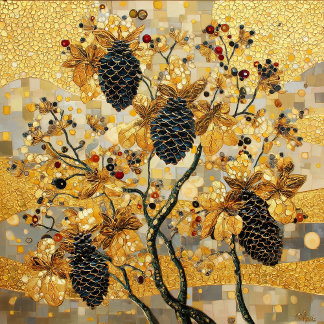 gustav klimt Rustic Pinecone Holiday Winter Bathro Duschvorhang