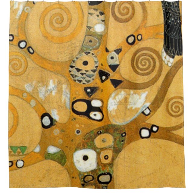 Gustav Klimt-Schüssel in einem Baum Duschvorhang (Vorderseite)
