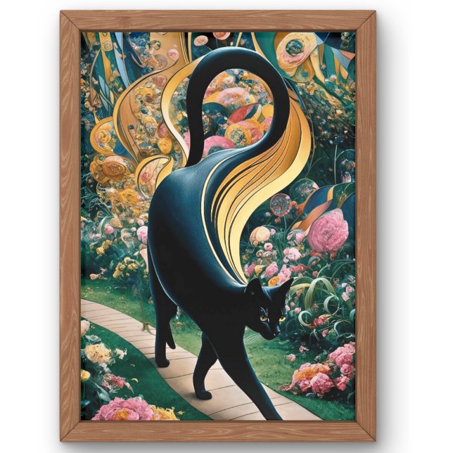 Gustav Klimt Schwarze Katze Im Blumengarten, Katze Poster (Von Creator hochgeladen)