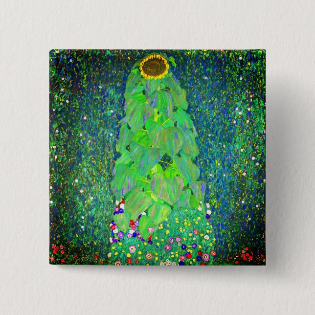 Gustav Klimt Sunflower Button (Vorderseite)