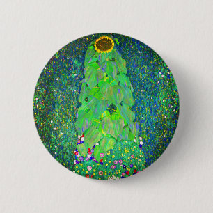 Gustav Klimt Sunflower Button