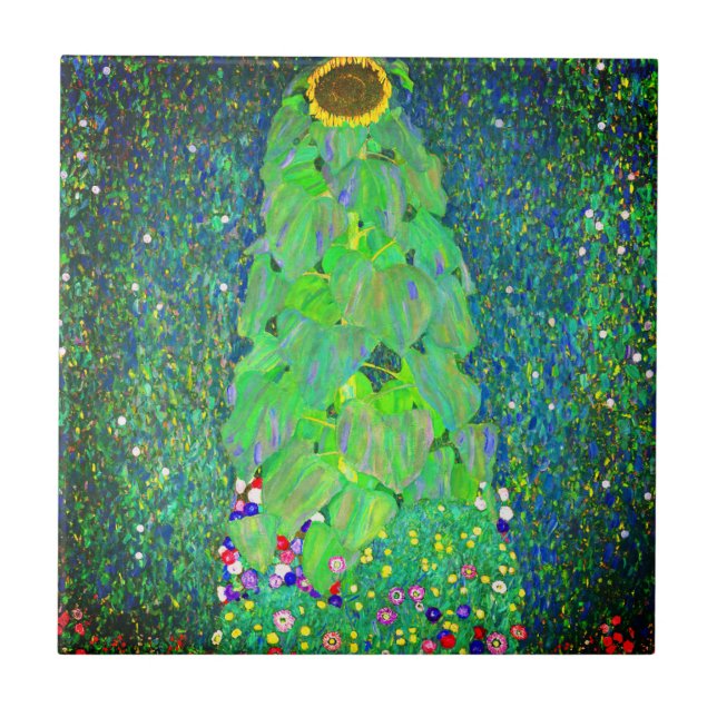 Gustav Klimt Sunflower Fliese (Vorderseite)