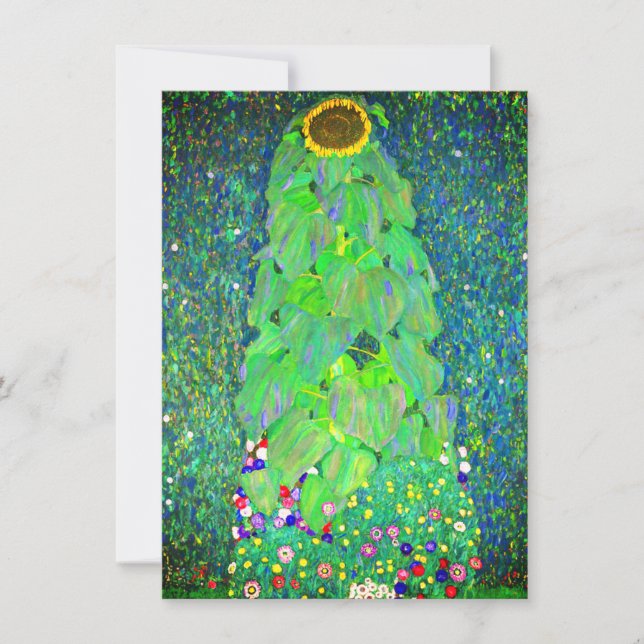 Gustav Klimt Sunflower Save The Date (Vorderseite)