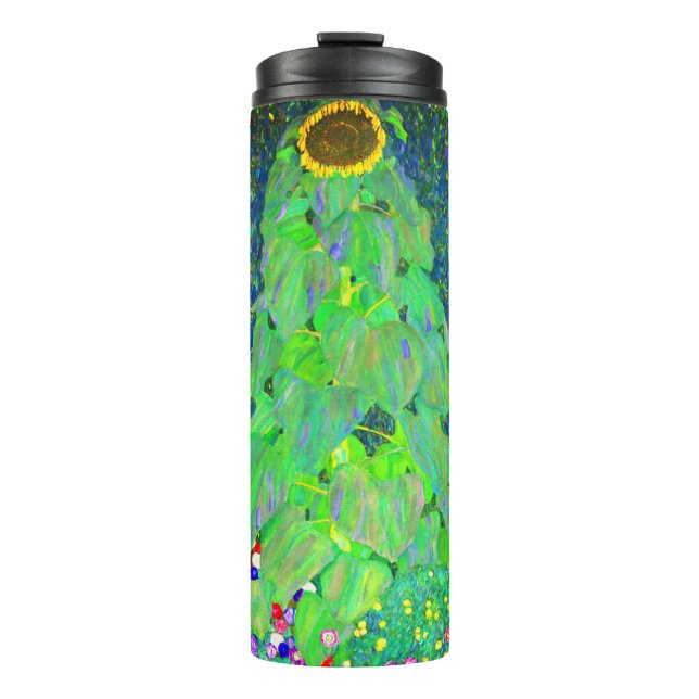 Gustav Klimt Sunflower Thermosbecher (Vorderseite)