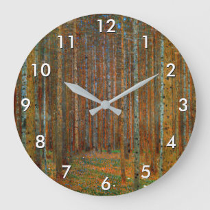Gustav Klimt - Tannenwald Kiefernwald Große Wanduhr