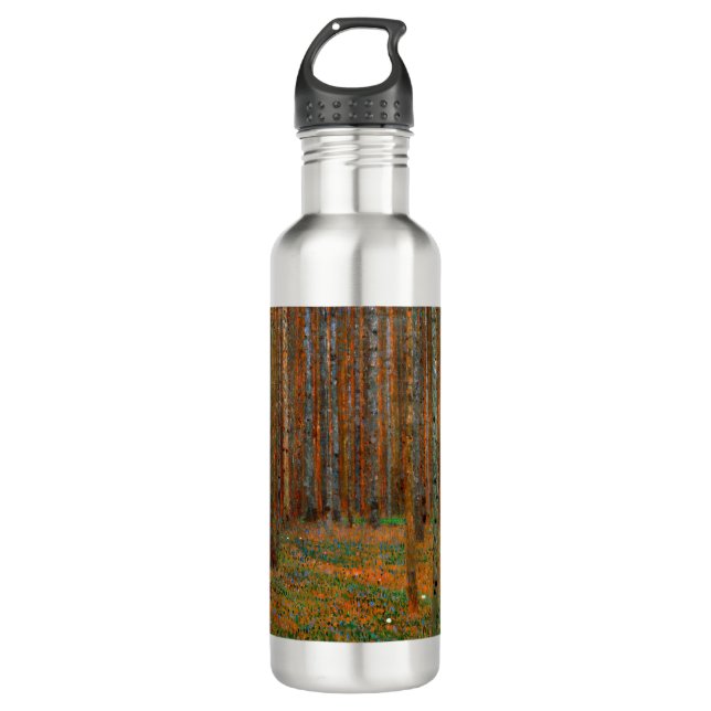 Gustav Klimt - Tannenwald Pinienwald Edelstahlflasche (Vorderseite)