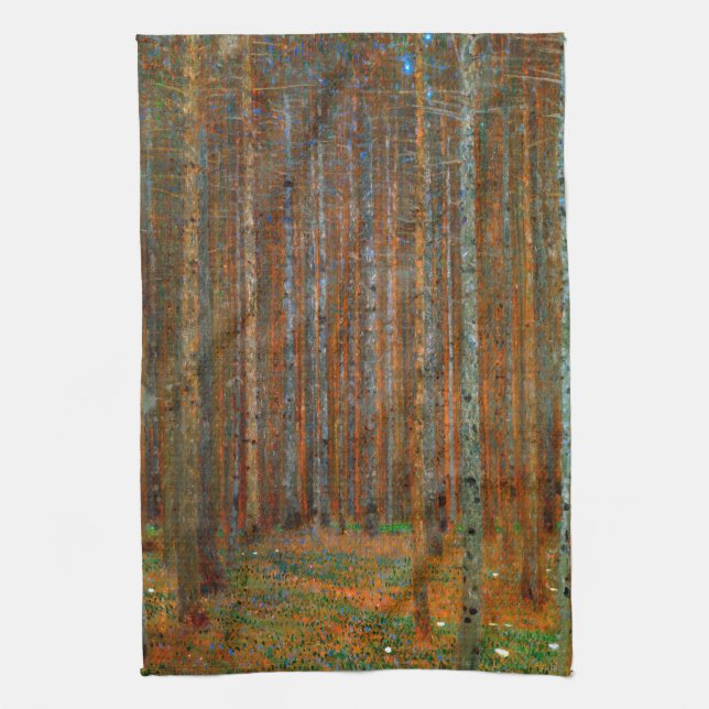 Gustav Klimt - Tannenwald Pinienwald Geschirrtuch (Vertikal)