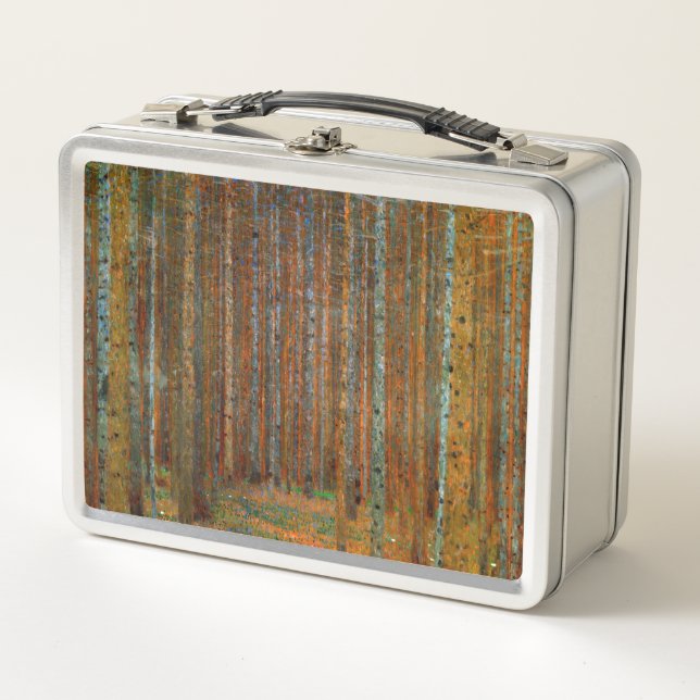 Gustav Klimt - Tannenwald Pinienwald Metall Brotdose (Vorderseite)