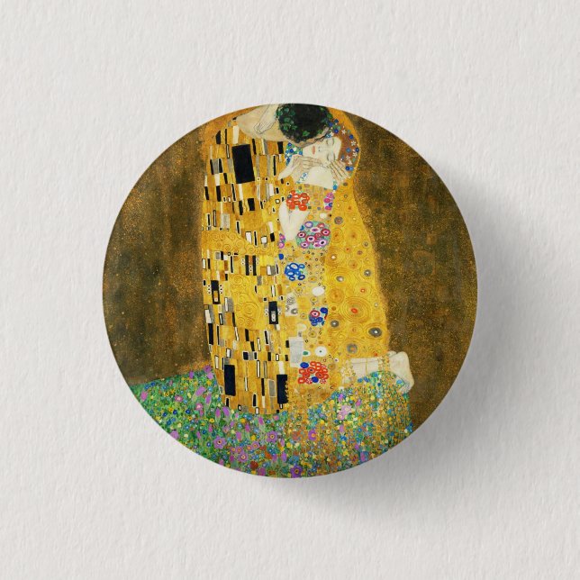 Gustav Klimt The Kiss Button (Vorderseite)