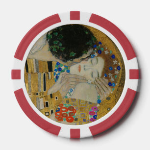 Gustav Klimt-The Kiss(Detail) Gold Leaf Kunstwer Pokerchips