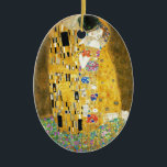 Gustav Klimt The Kiss Keramikornament<br><div class="desc">Gustav Klimt Die Vintage Jugendstil-Malerei Der Kuss wurde zwischen 1907 und 1908, dem Höhepunkt seiner Goldenen Periode, vom österreichischen Symbolik-Maler Gustav Klimt gemalt, als er eine Reihe von Werken in einem ähnlich vergoldeten Stil malte. Das Gemälde gilt weithin als Meisterwerk der frühen Moderne. Es ist ein Symbol des Wiener Jugendstils...</div>