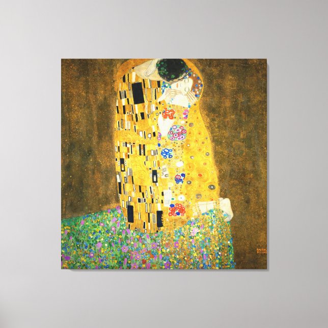 Gustav Klimt The Kiss Leinwanddruck (Vorderseite)