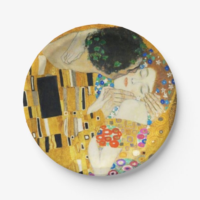 Gustav Klimt The Kiss Pappteller (Vorderseite)