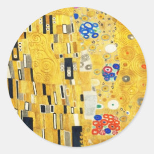 Gustav Klimt The Kiss Runder Aufkleber