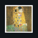 Gustav Klimt The Kiss Serviette<br><div class="desc">Gustav Klimt Die Vintage Jugendstil-Malerei Der Kuss wurde zwischen 1907 und 1908, dem Höhepunkt seiner Goldenen Periode, vom österreichischen Symbolik-Maler Gustav Klimt gemalt, als er eine Reihe von Werken in einem ähnlich vergoldeten Stil malte. Das Gemälde gilt weithin als Meisterwerk der frühen Moderne. Es ist ein Symbol des Wiener Jugendstils...</div>