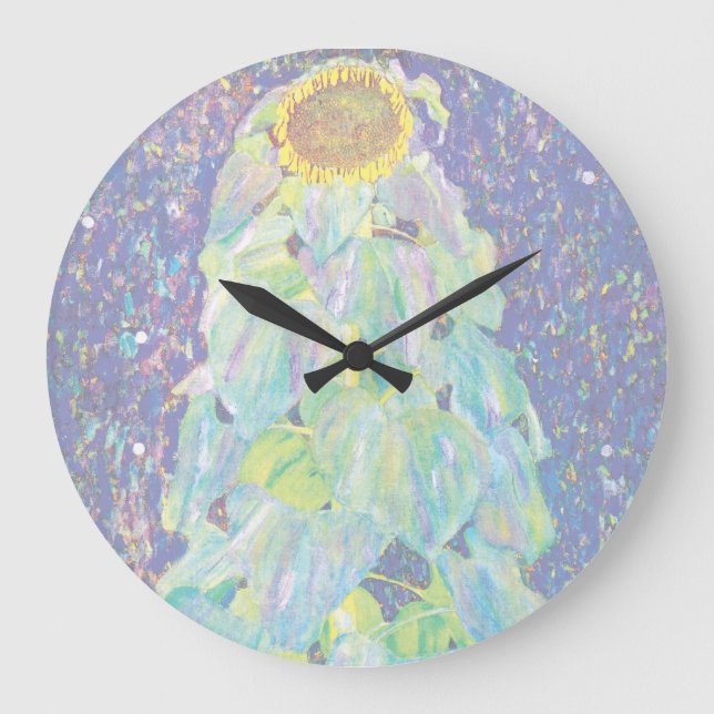 Gustav Klimt - The Sunflower Fine Art Painting Große Wanduhr (Vorderseite)