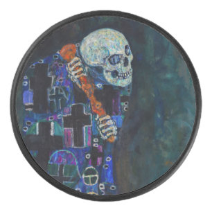 Gustav Klimt - Tod und Leben Eishockey Puck