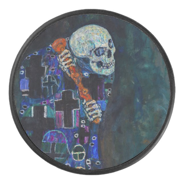Gustav Klimt - Tod und Leben Eishockey Puck (Vorderseite)