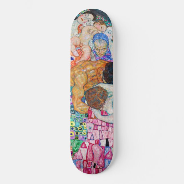 Gustav Klimt - Tod und Leben Skateboard (Vorderseite)