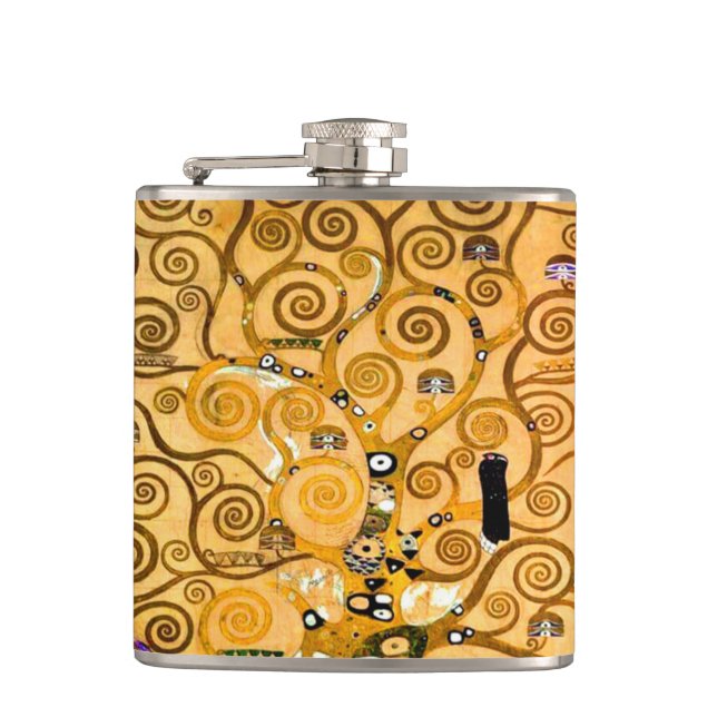 Gustav Klimt Tree of Life Flachmann (Vorderseite)