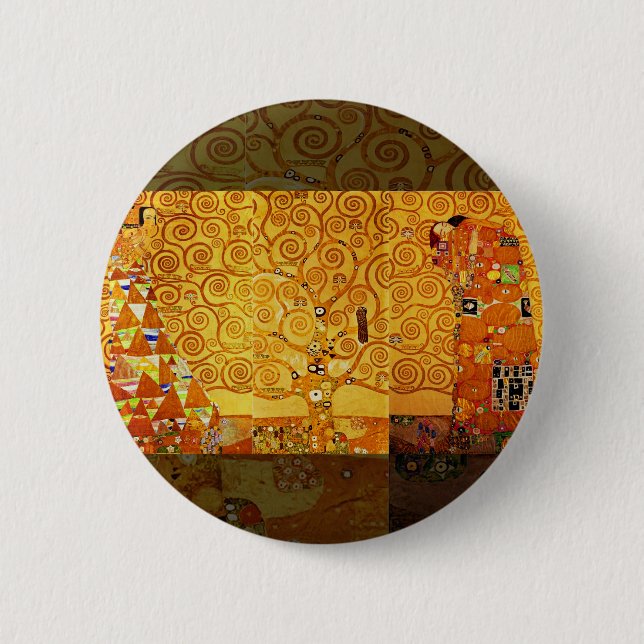Gustav Klimt Tree of Life: Jugendstil-Symbolist Button (Vorderseite)