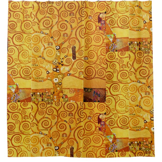 Gustav Klimt Tree of Life: Jugendstil-Symbolist Duschvorhang (Vorderseite)