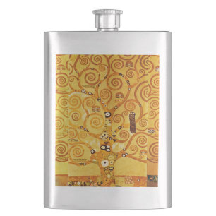 Gustav Klimt Tree of Life: Jugendstil-Symbolist Flachmann