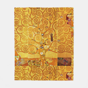 Gustav Klimt Tree of Life: Jugendstil-Symbolist Fleecedecke