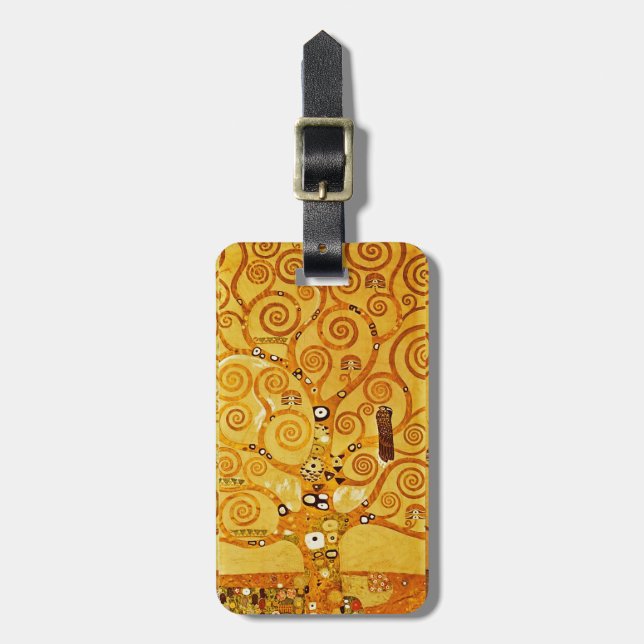 Gustav Klimt Tree of Life: Jugendstil-Symbolist Gepäckanhänger (Vorderseite vertikal)