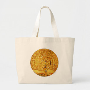 Gustav Klimt Tree of Life: Jugendstil-Symbolist Jumbo Stoffbeutel