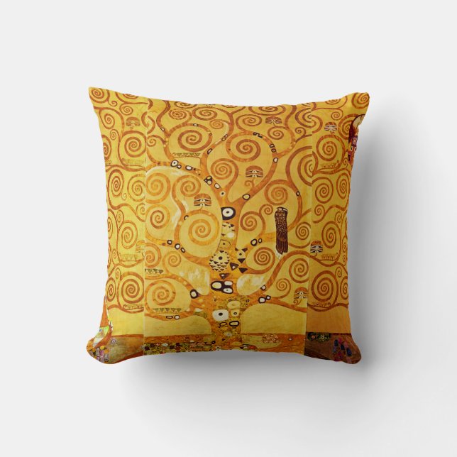 Gustav Klimt Tree of Life: Jugendstil-Symbolist Kissen (Vorderseite)