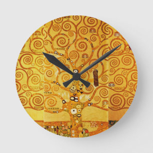 Gustav Klimt Tree of Life: Jugendstil-Symbolist Runde Wanduhr