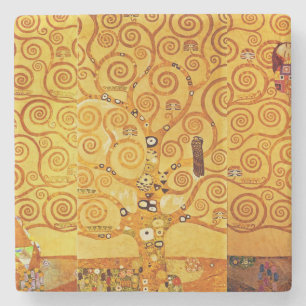 Gustav Klimt Tree of Life: Jugendstil-Symbolist Steinuntersetzer