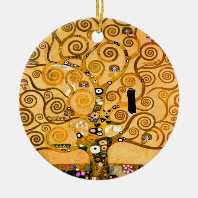 Gustav Klimt Tree of Life Keramik Ornament (Vorne)
