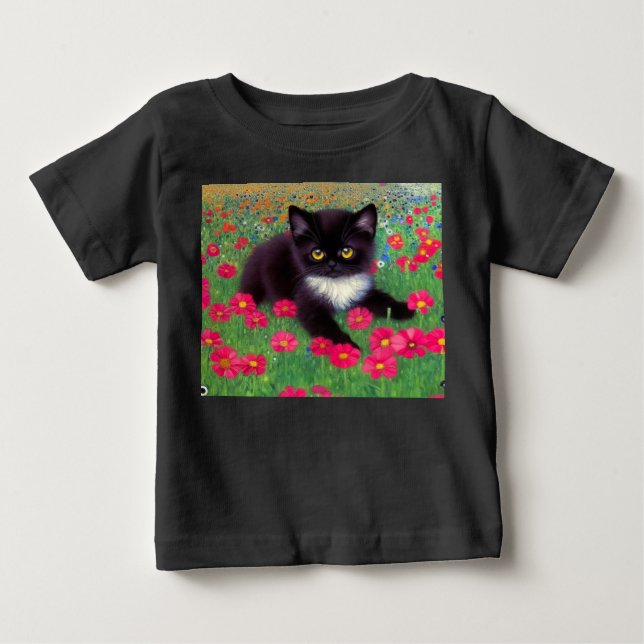 Gustav Klimt Tuxedo Cat Baby T-shirt (Vorderseite)
